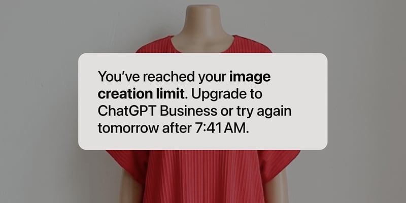 ChatGPT image creation limit for fashion product photos